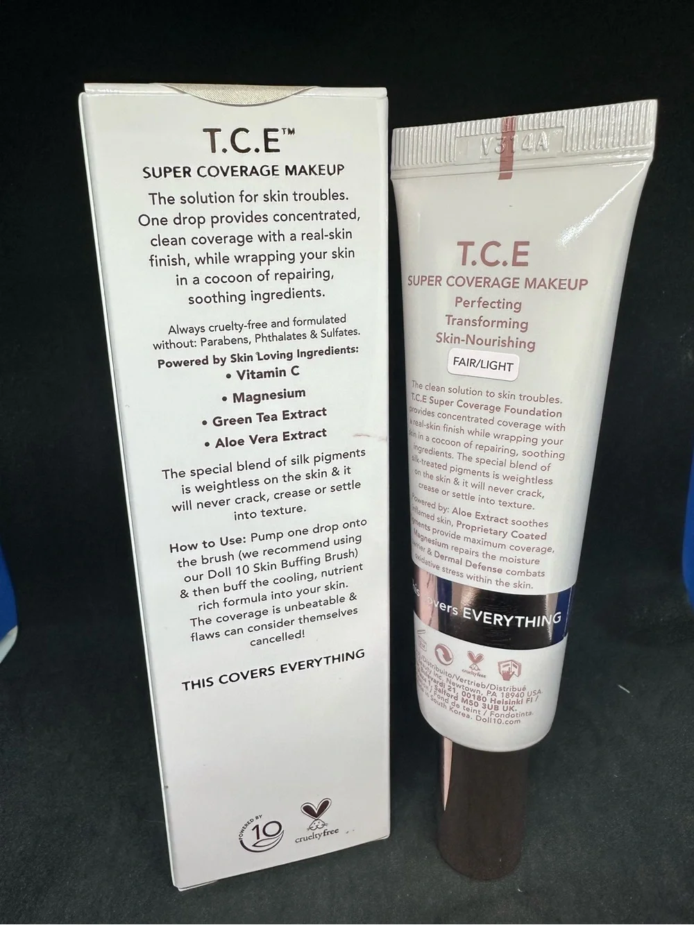 🆕 DOLL 10 T.C.E. Super Coverage Makeup ✨new unused in box✨ shade: fair/light